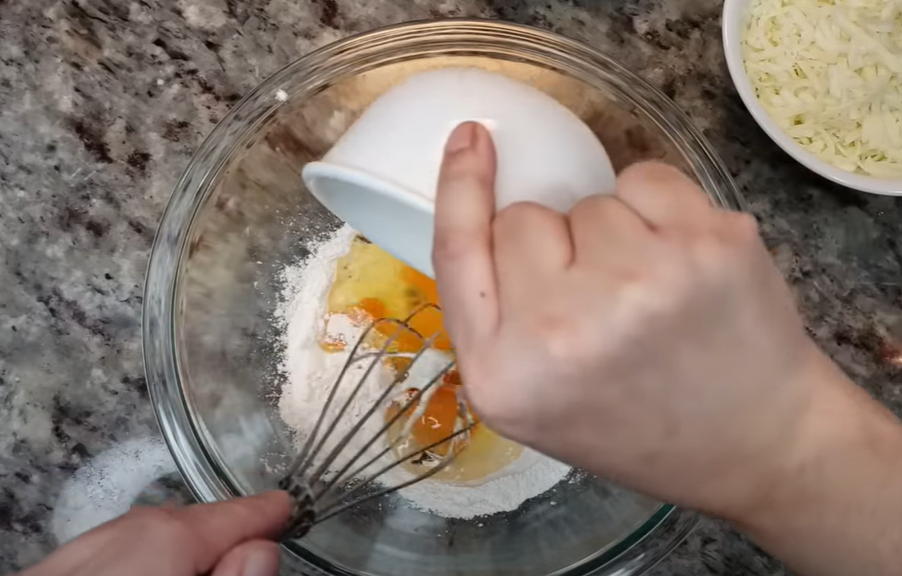 Mix the egg batter